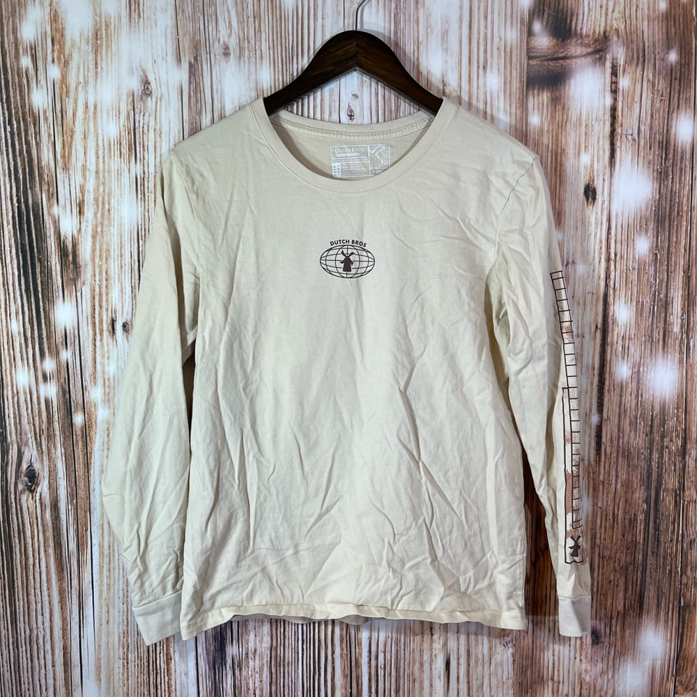 Dutch Bros Long Sleeve T Shirt Med Beige
